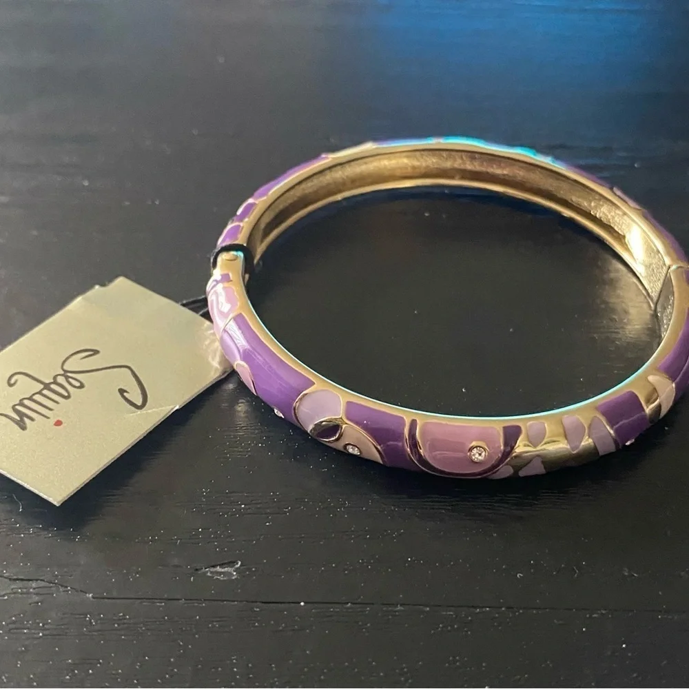 NWT-NORDSTROM-SEQUIN-GOLD AND PURPLE BANGLE